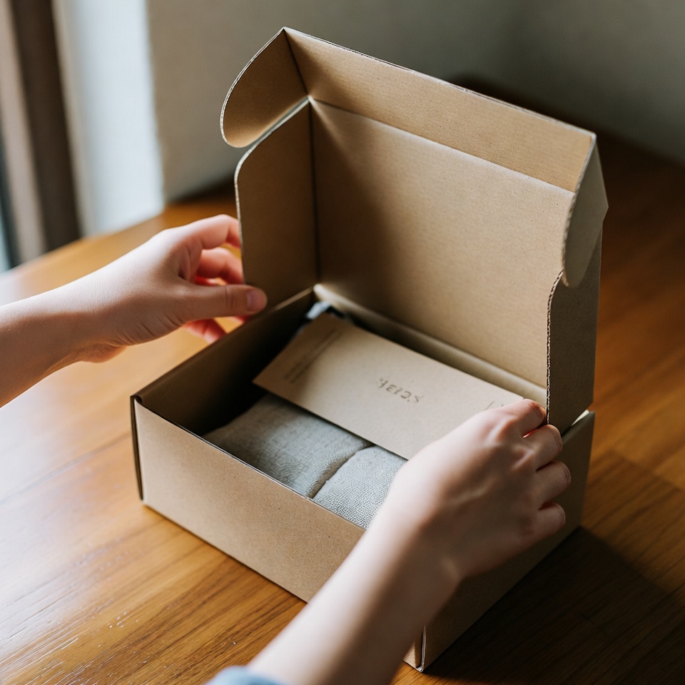 Person opening a Flower Kit Box